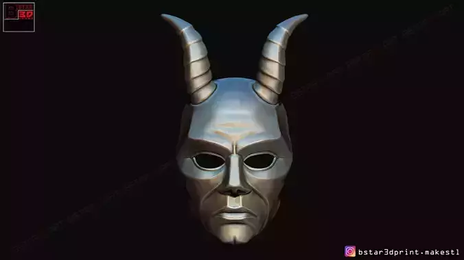Krampus Devil Mask  - Satan Mask - Demon Mask Halloween 3D print model