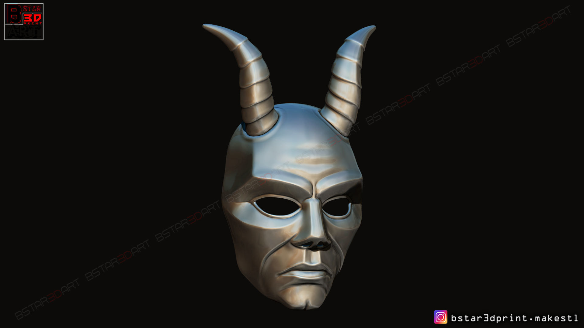Krampus Devil Mask - Satan Mask - Demon Mask Halloween 3D print model_7