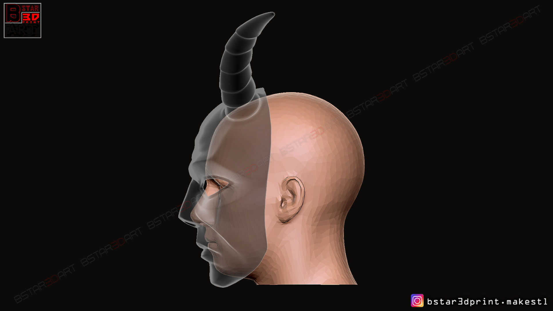 Krampus Devil Mask - Satan Mask - Demon Mask Halloween 3D print model_19