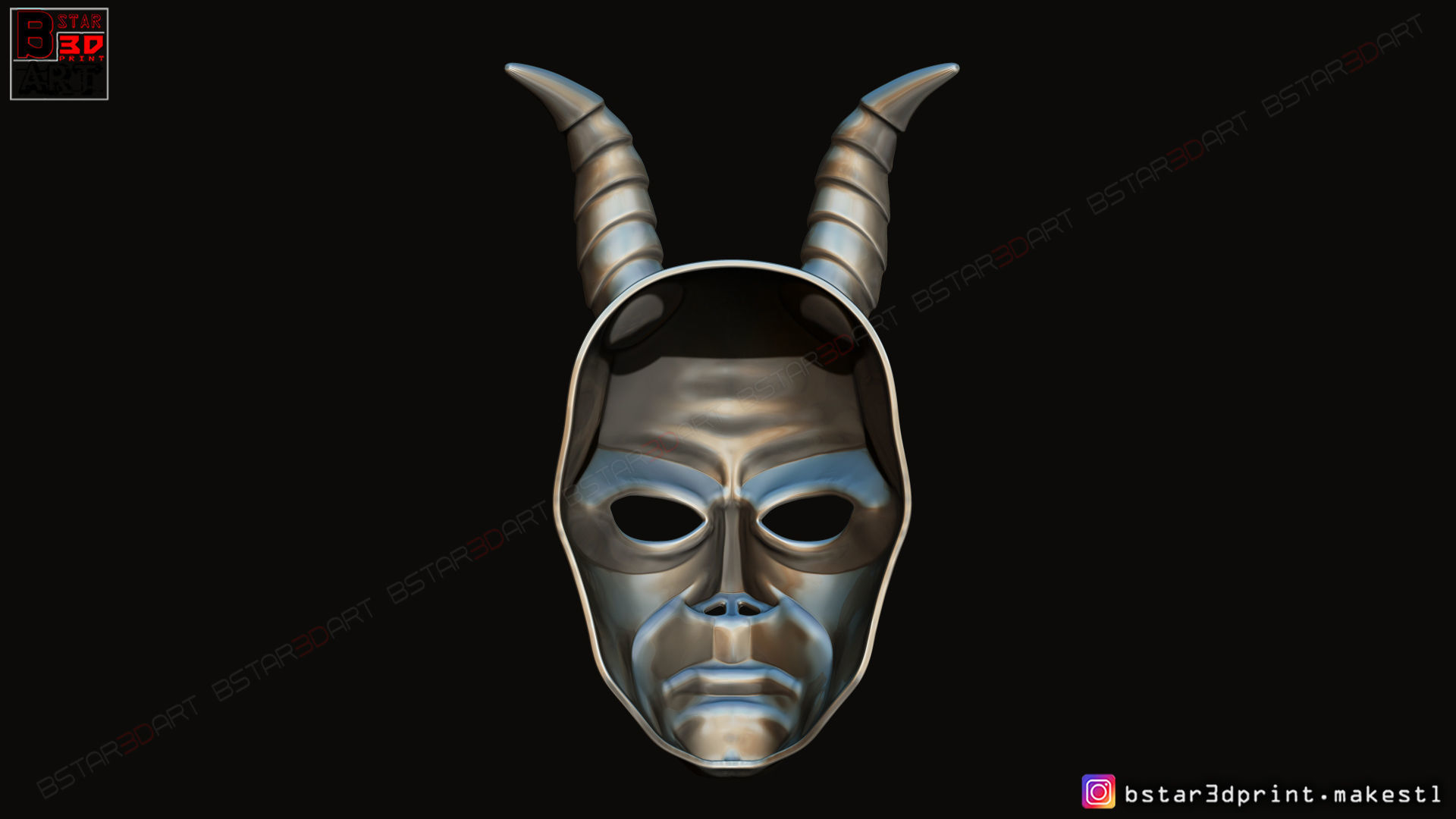 Krampus Devil Mask - Satan Mask - Demon Mask Halloween 3D print model_4