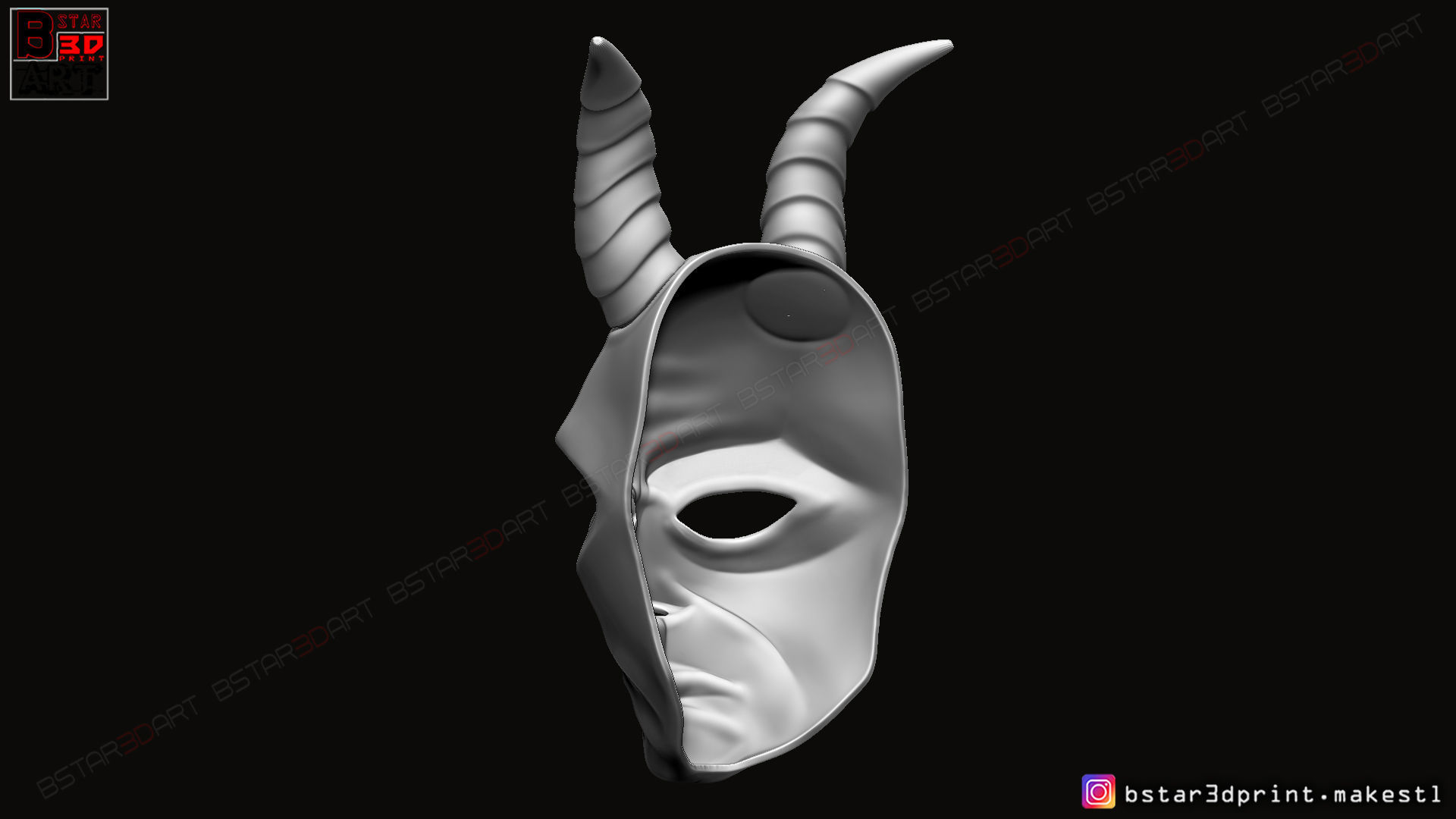 Krampus Devil Mask - Satan Mask - Demon Mask Halloween 3D print model_11
