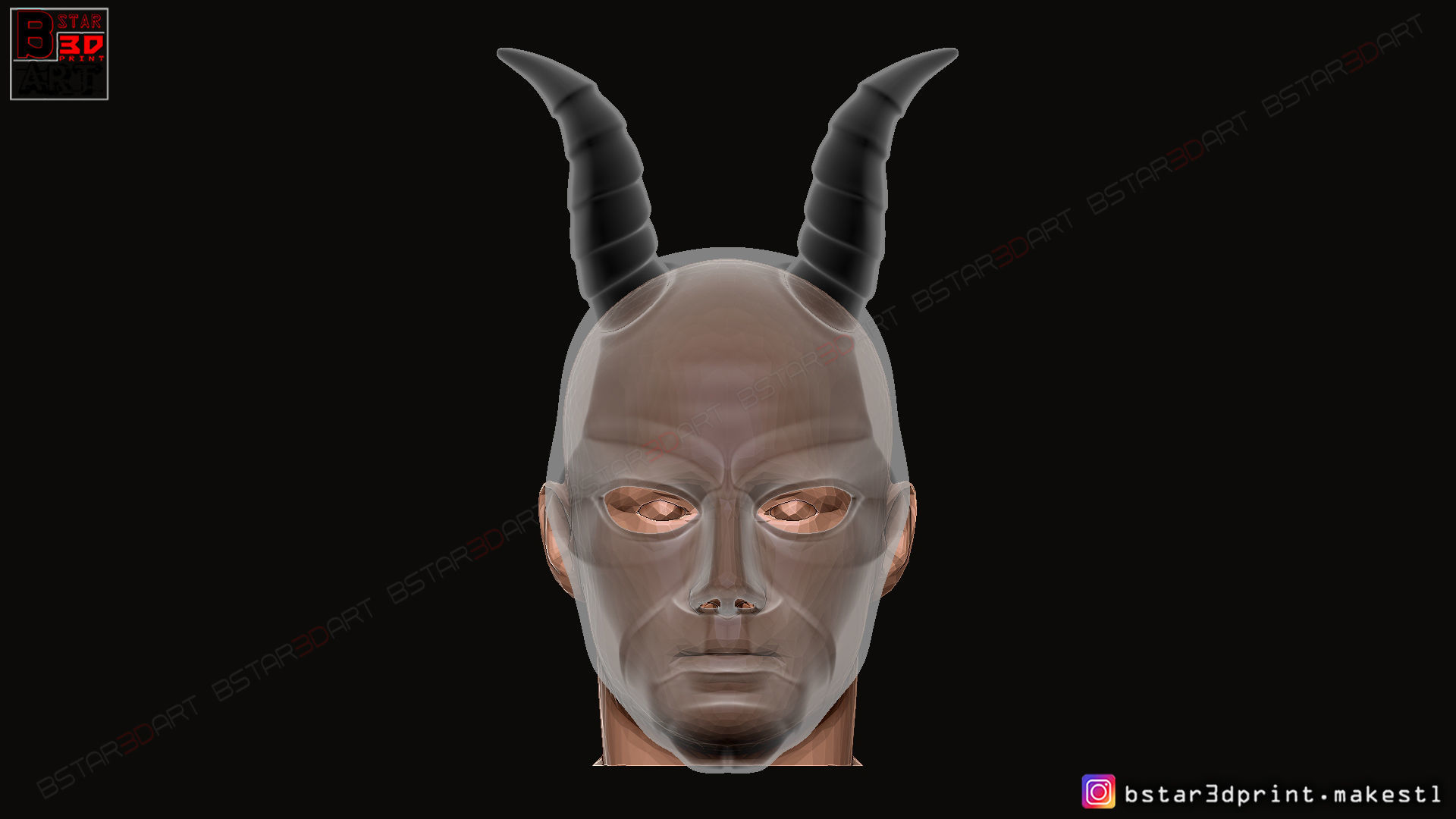 Krampus Devil Mask - Satan Mask - Demon Mask Halloween 3D print model_17