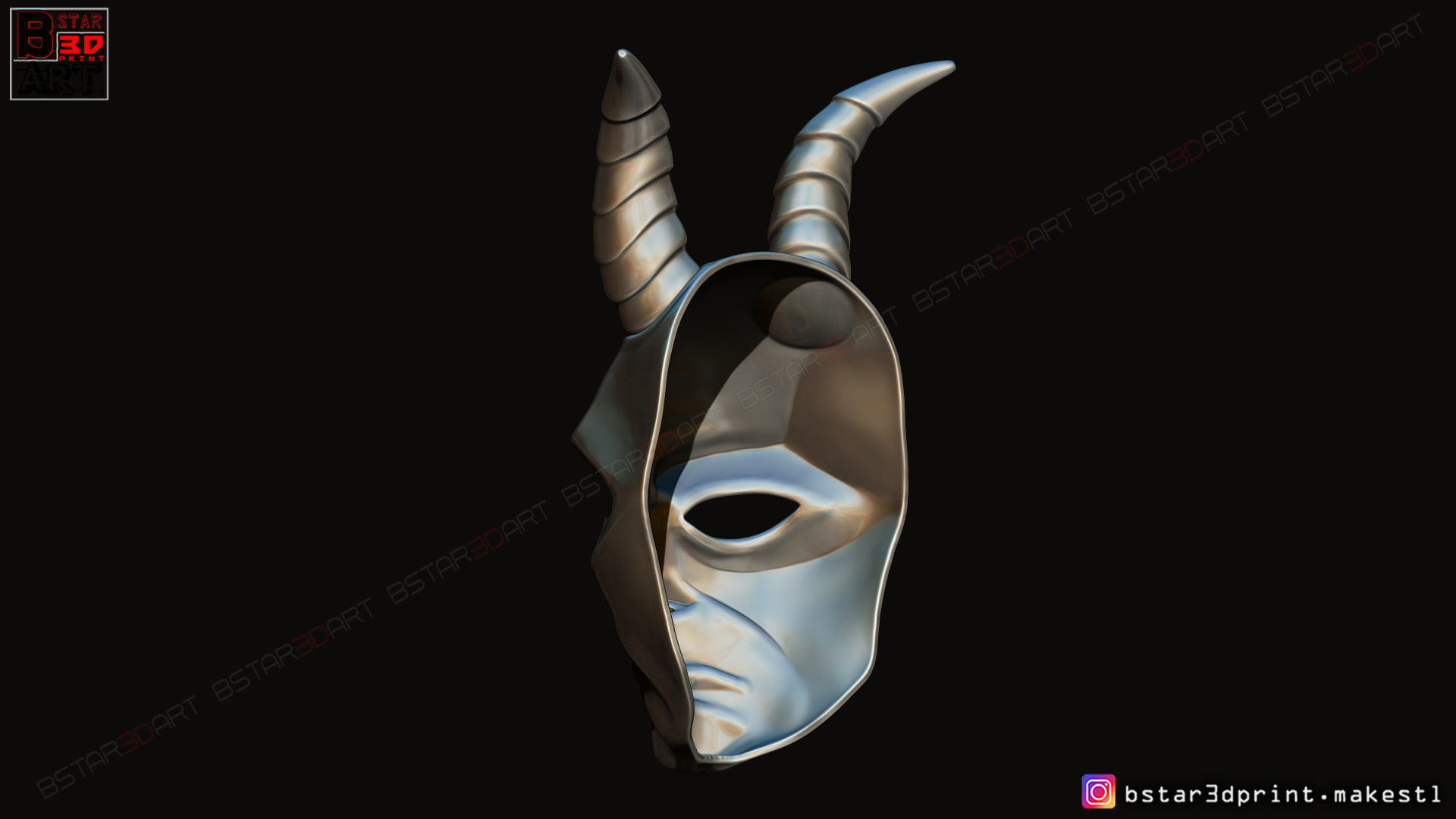 Krampus Devil Mask - Satan Mask - Demon Mask Halloween 3D print model_3