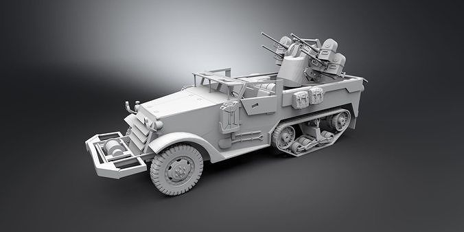 M16 Half track Scale model 3D print model