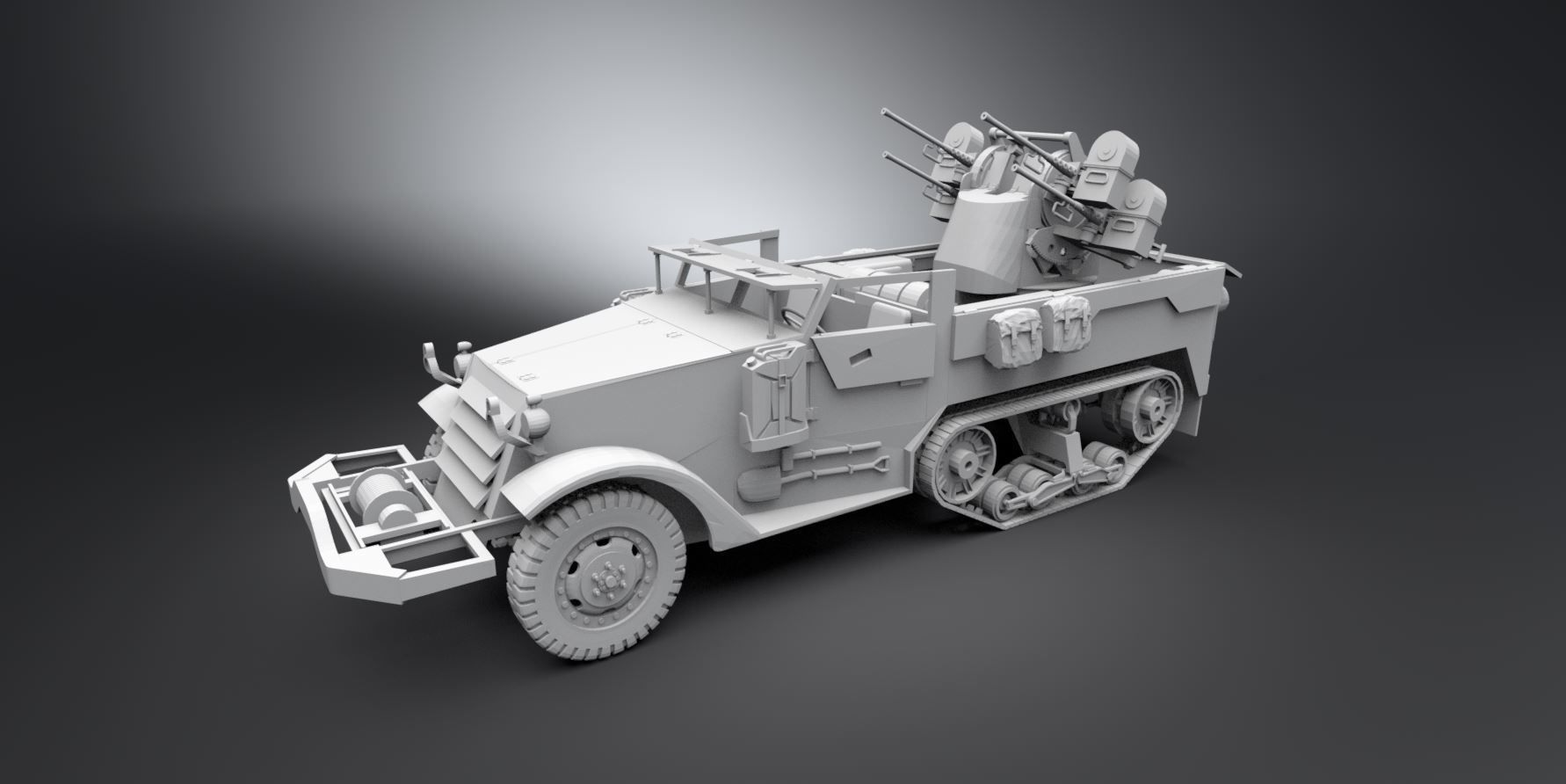 M16 Half track Scale model 3D print model_0