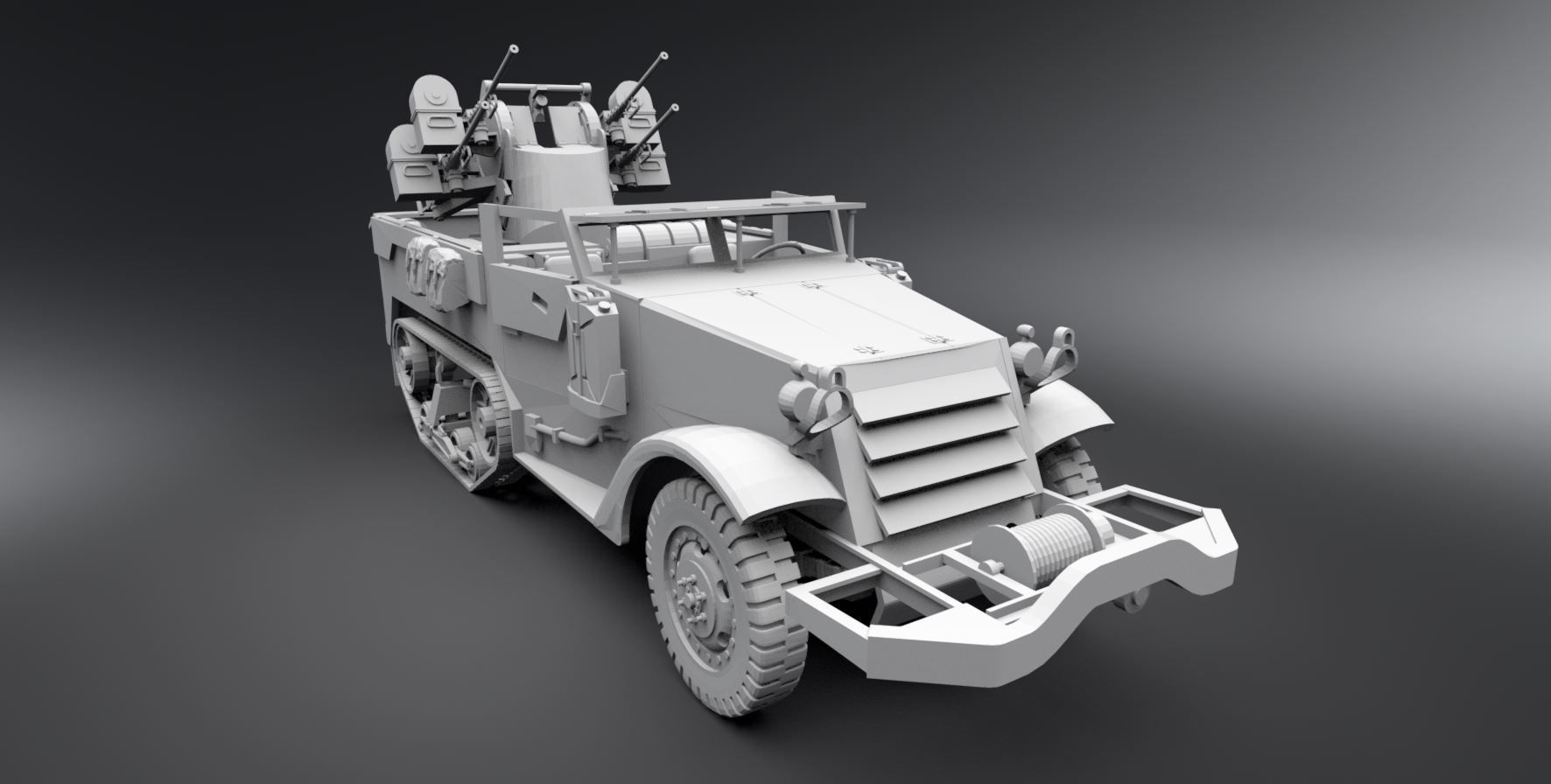 M16 Half track Scale model 3D print model_4