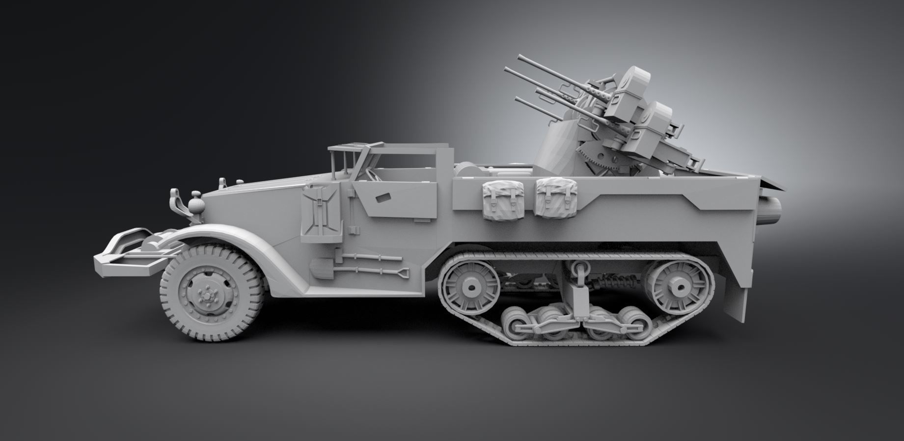M16 Half track Scale model 3D print model_1