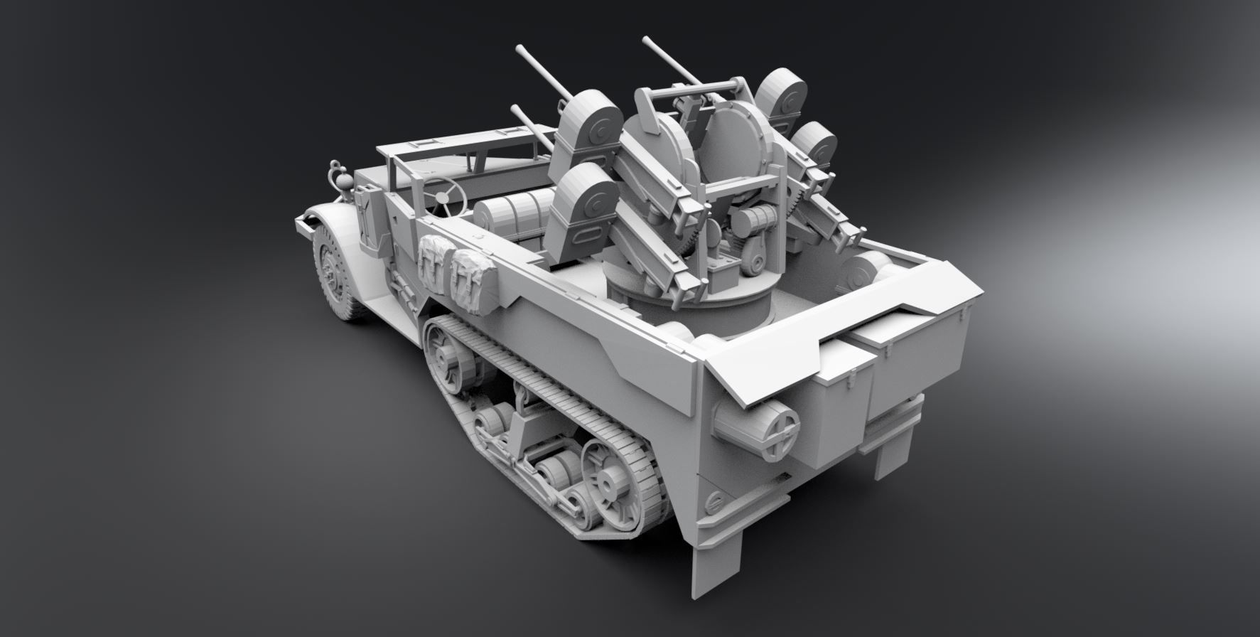 M16 Half track Scale model 3D print model_2