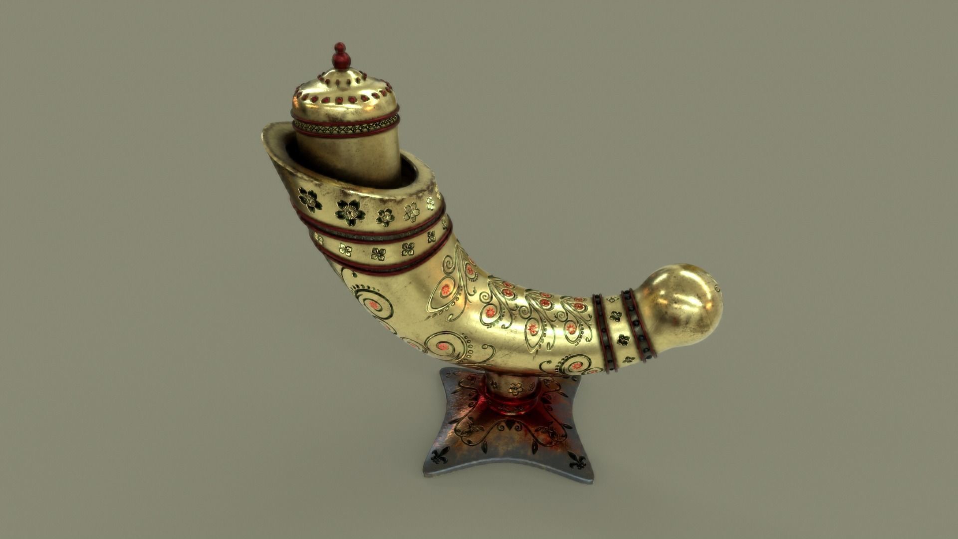 Antique Perfume Attar Bottle 3D model_5