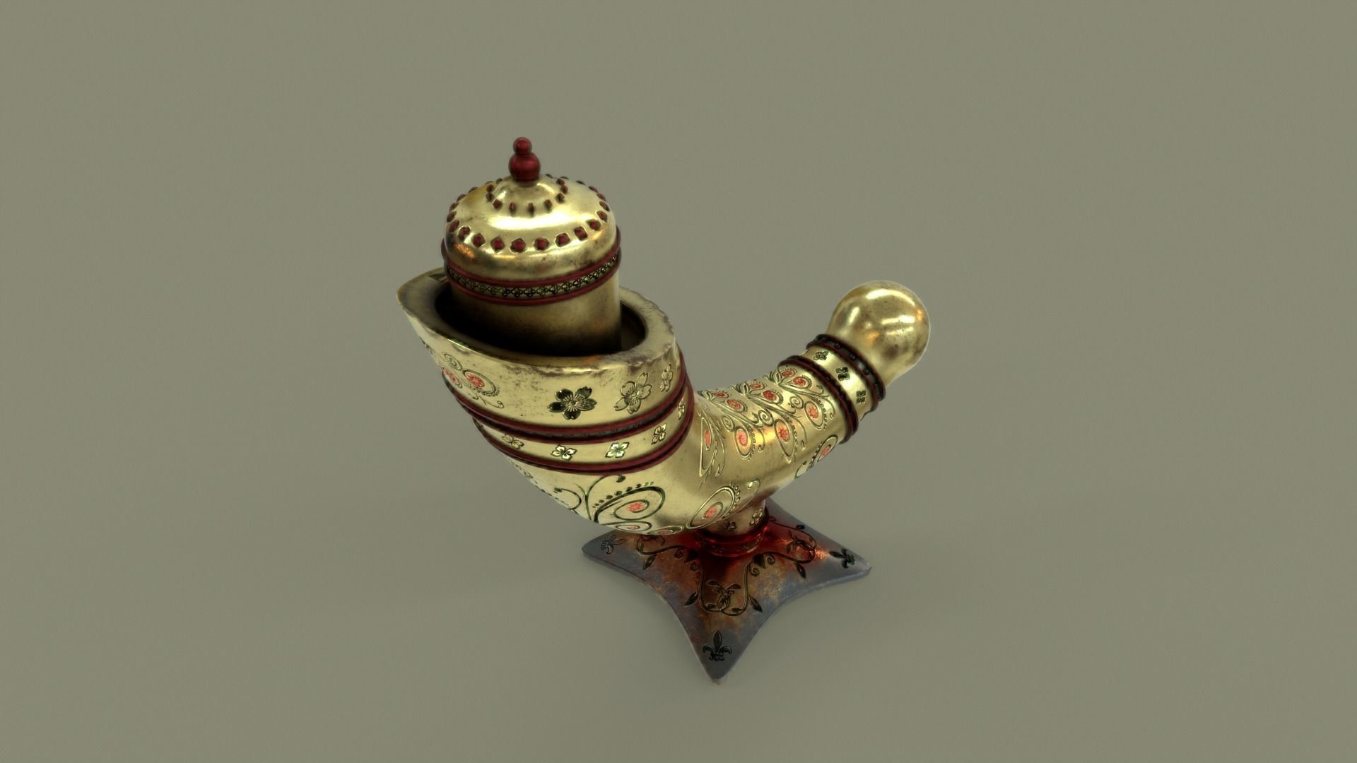 Antique Perfume Attar Bottle 3D model_6