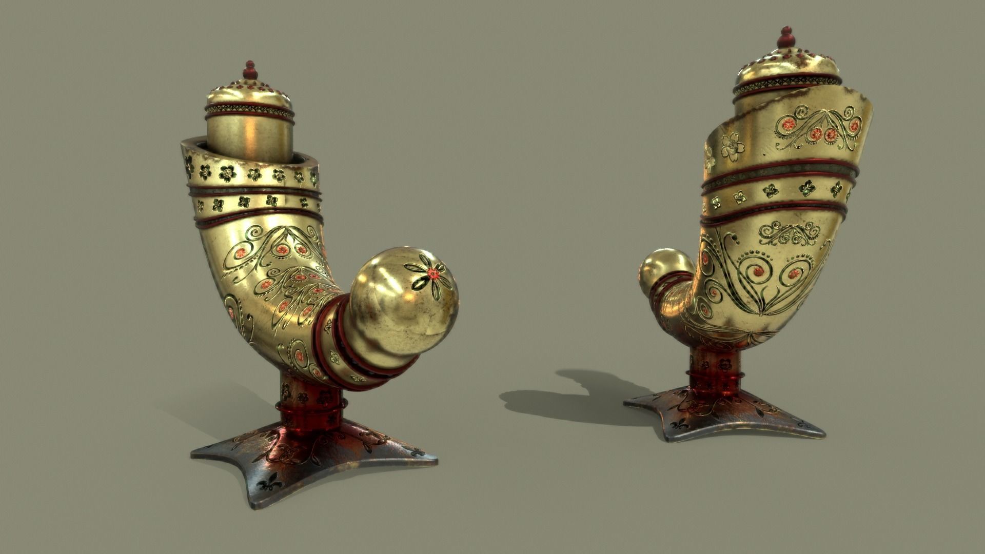 Antique Perfume Attar Bottle 3D model_15