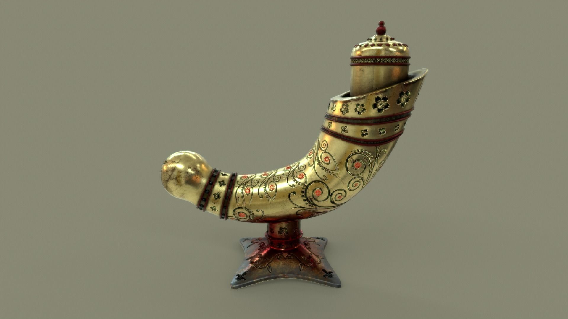 Antique Perfume Attar Bottle 3D model_10