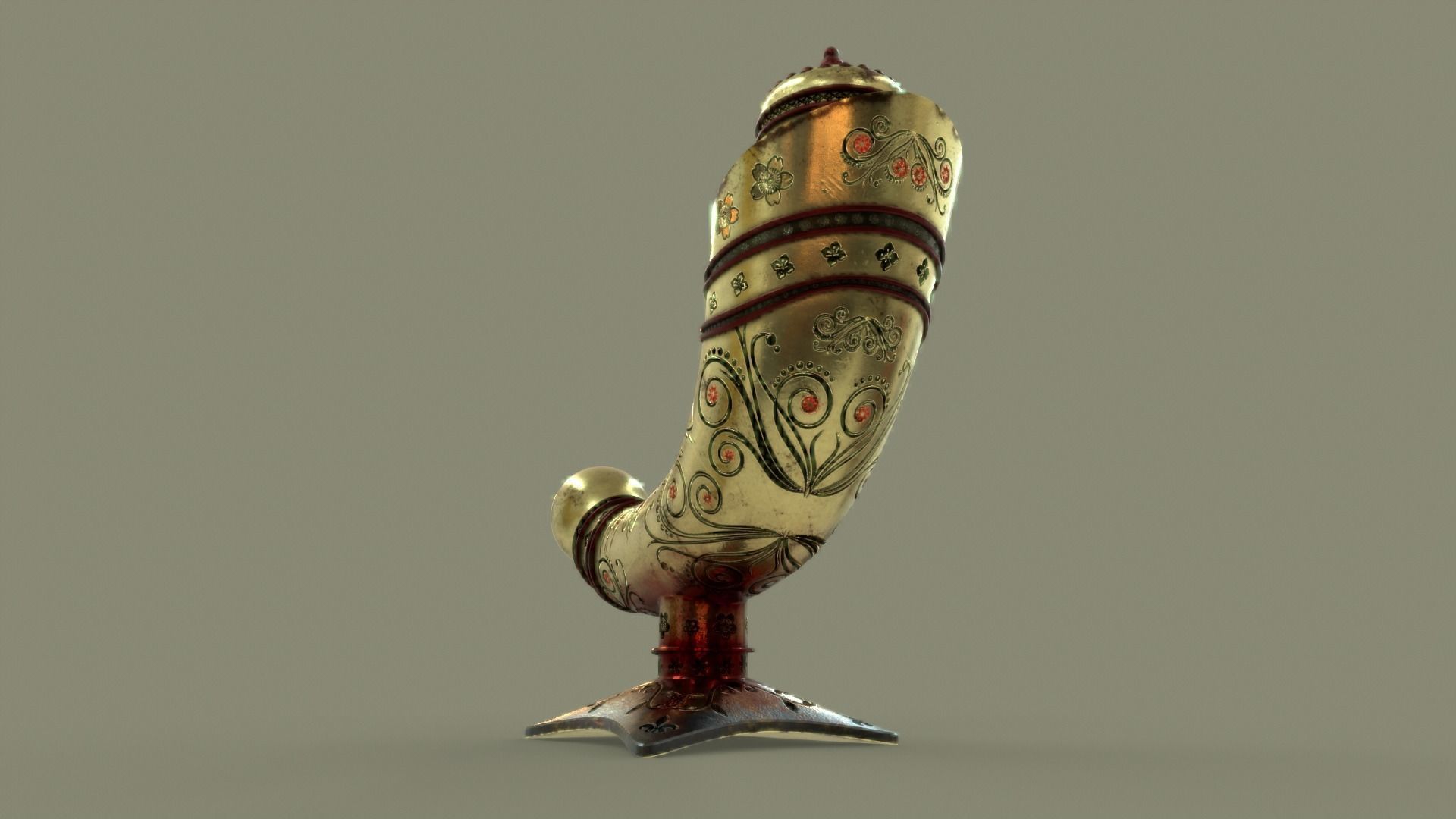 Antique Perfume Attar Bottle 3D model_8