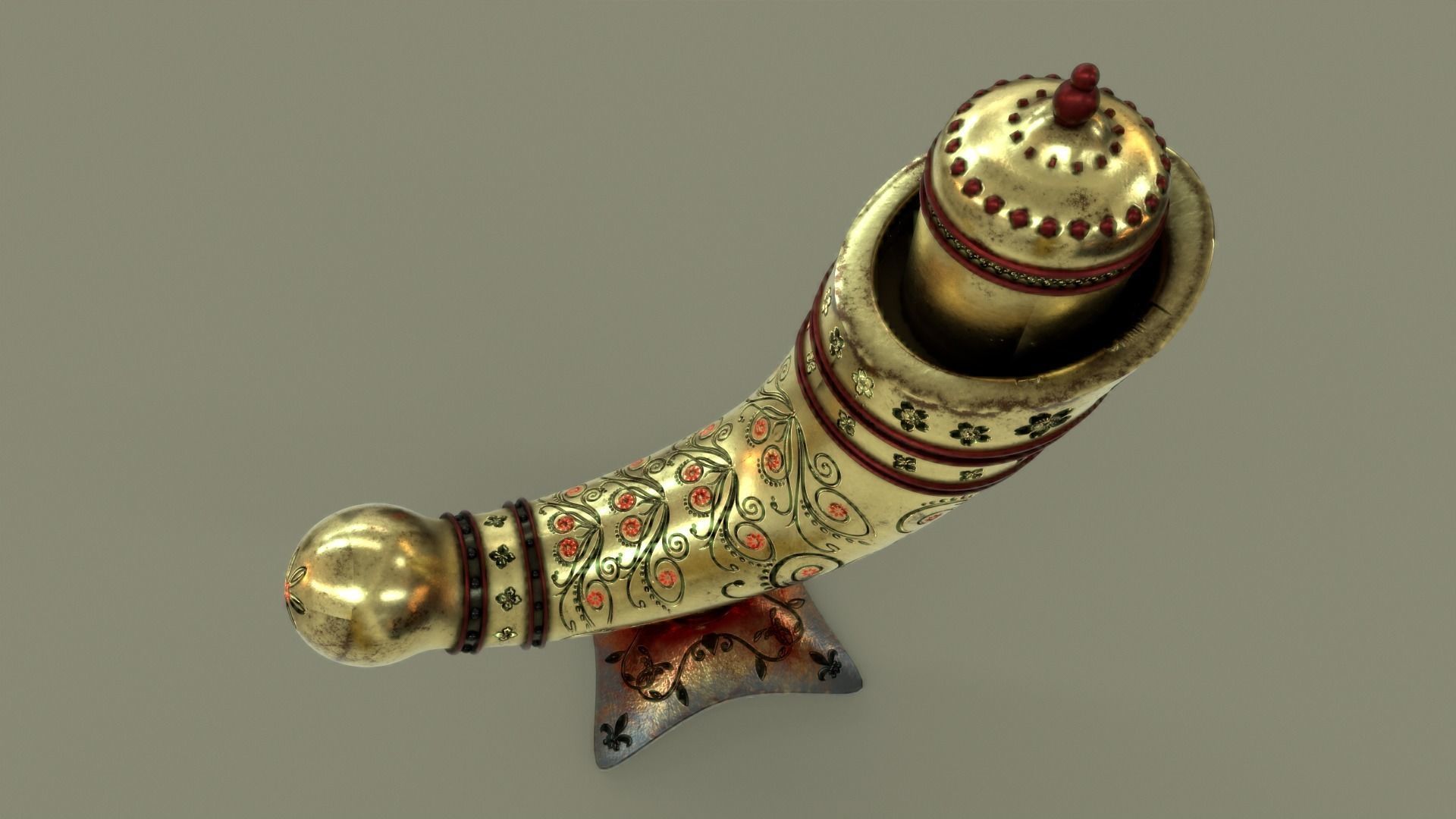 Antique Perfume Attar Bottle 3D model_11