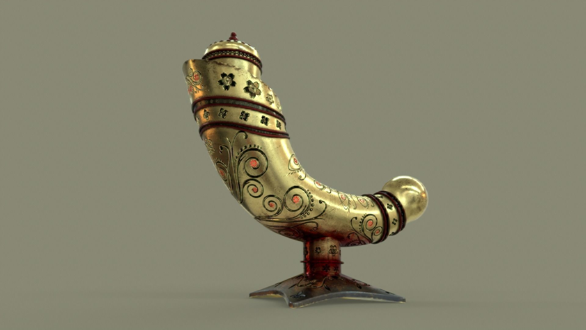 Antique Perfume Attar Bottle 3D model_7