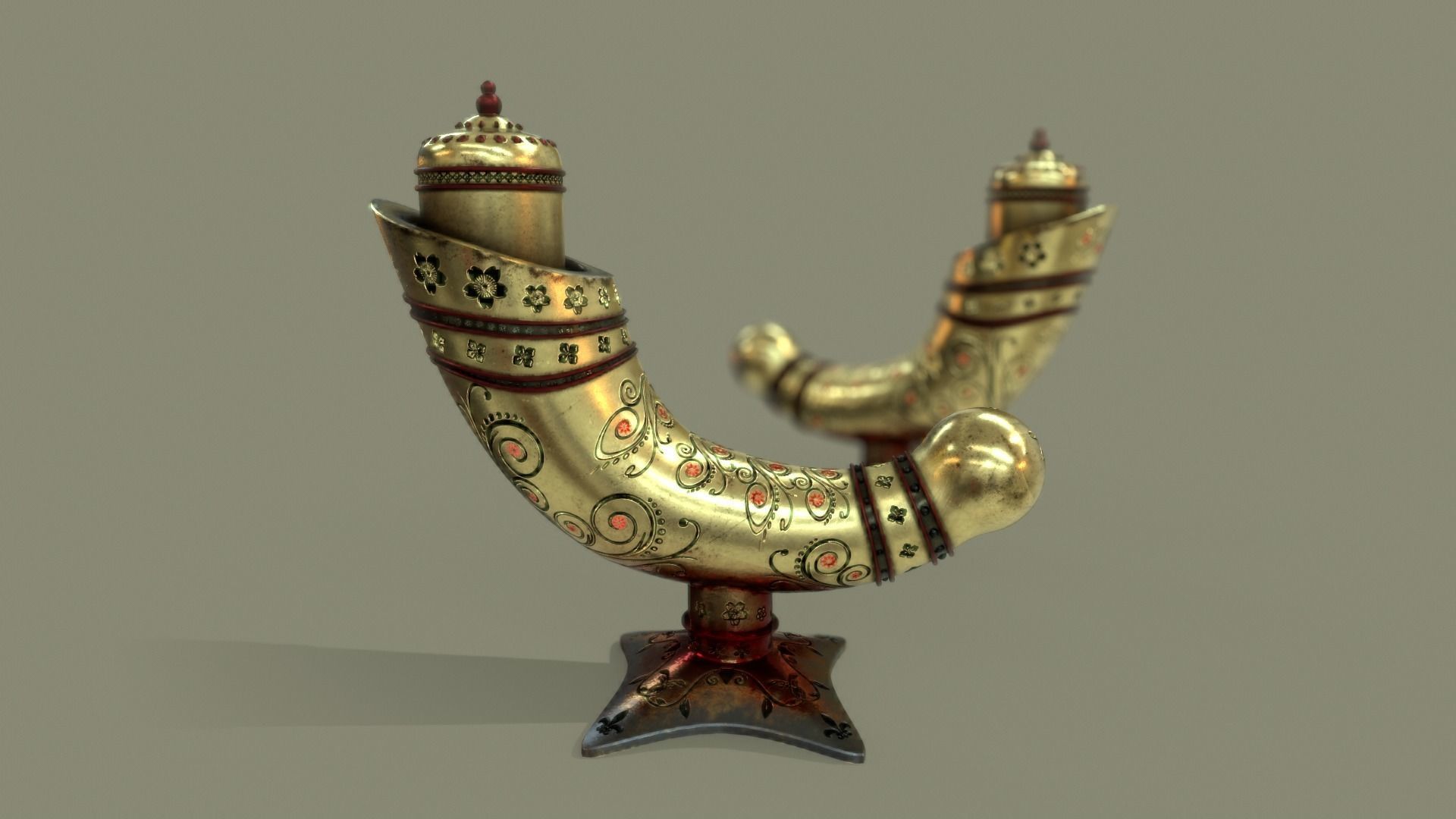 Antique Perfume Attar Bottle 3D model_12