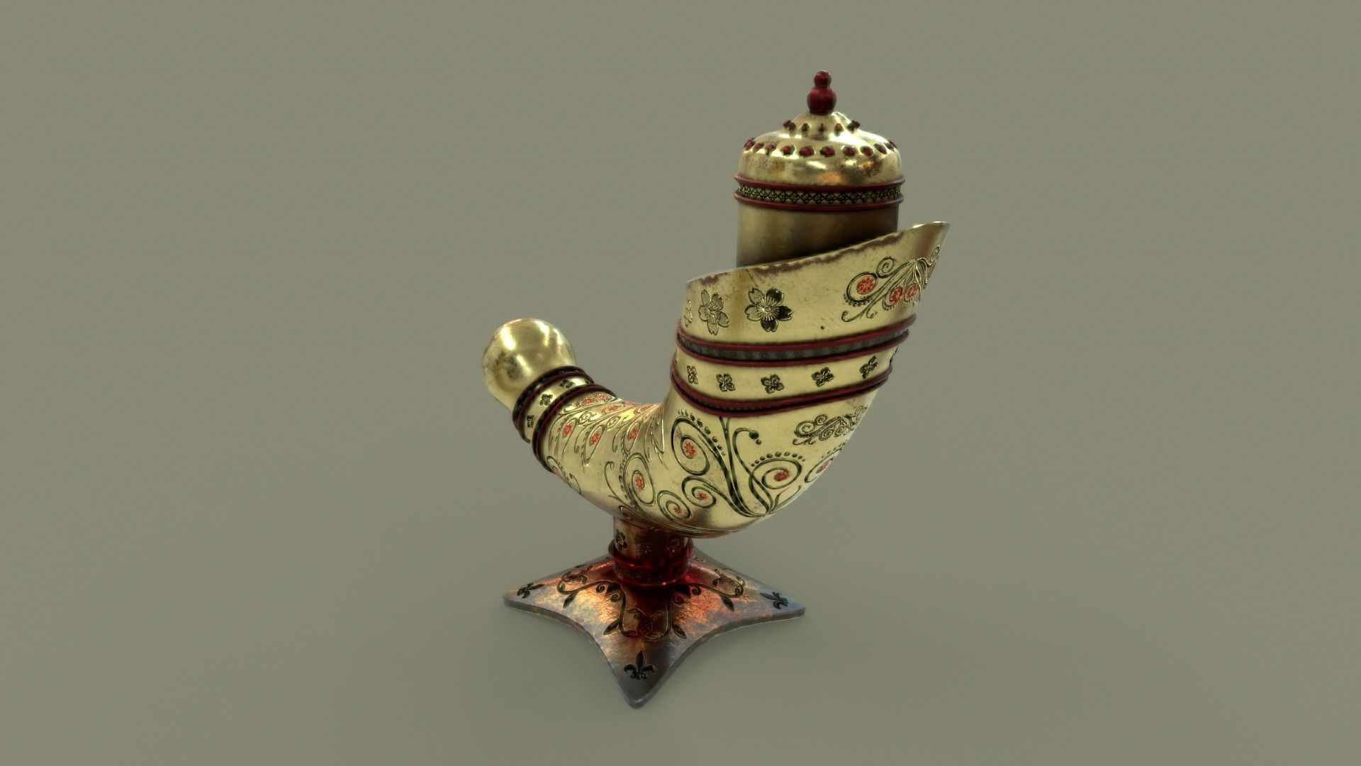 Antique Perfume Attar Bottle 3D model_9