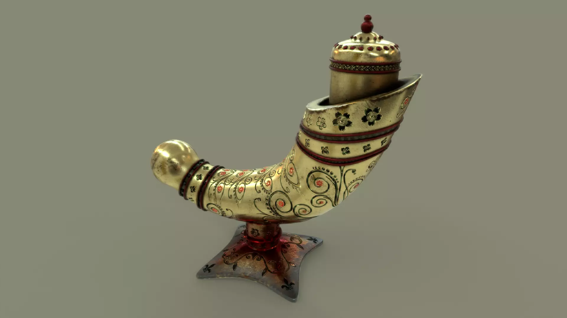 Antique Perfume Attar Bottle 3D model_0