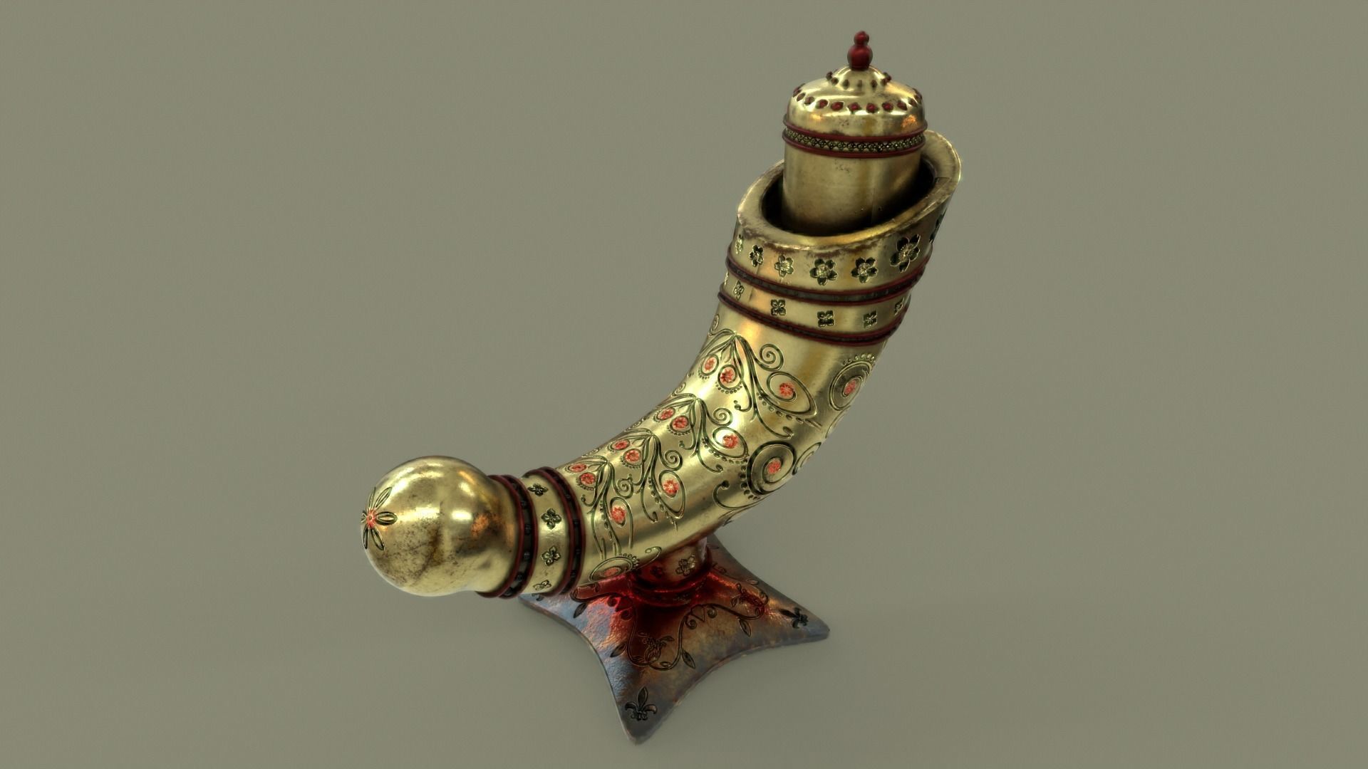 Antique Perfume Attar Bottle 3D model_2