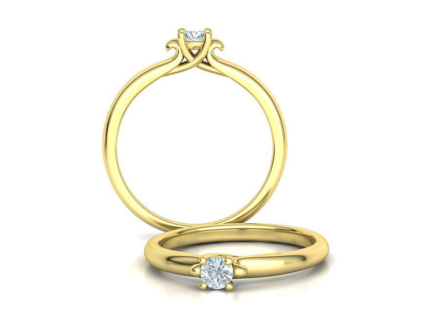 Solitaire Engagement ring Own design 3dmodel  3D print model_5