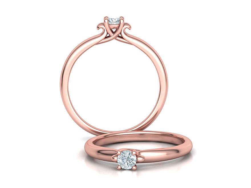 Solitaire Engagement ring Own design 3dmodel  3D print model_3