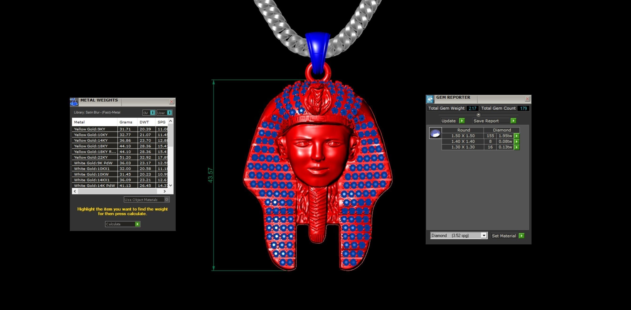 Pharaoh Pendant 3D print model_6