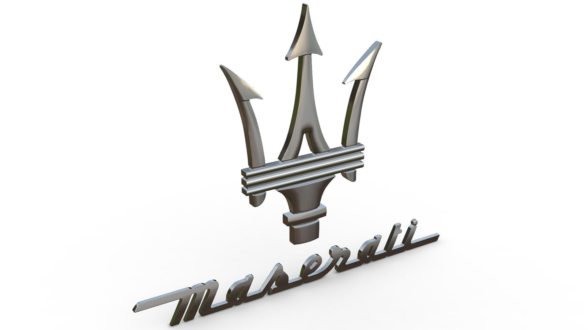 maserati logo 3D model_3