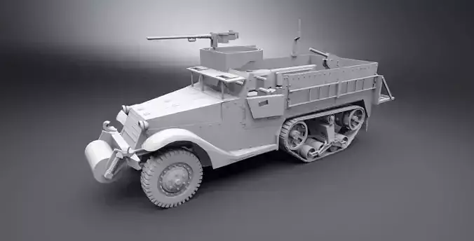 M3 Half Track Scale model 3D print model