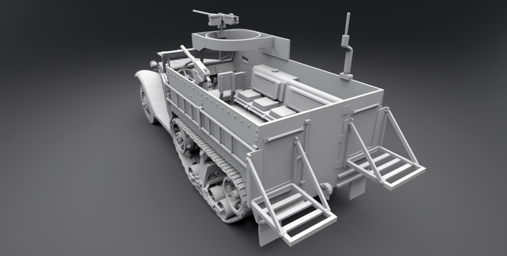M3 Half Track Scale model 3D model 3D printable | CGTrader