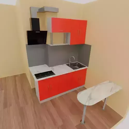 Kitchen with cabinets and sink