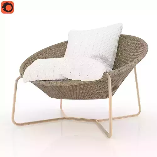 Lounge chair cushions for outdoor 3D model