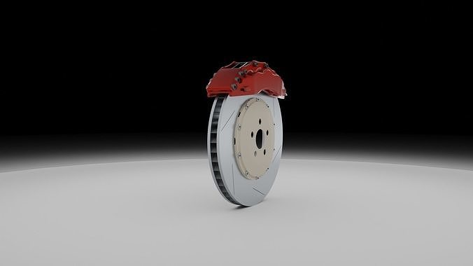 High Poly 6-Pot Brake System Free 3D model