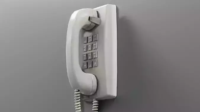 Vintage Mounted Phone Low-poly 3D model