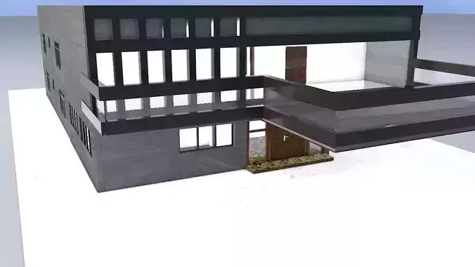 3D House modern with balconies