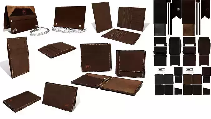 3D Model Leather wallet Bens 3D model