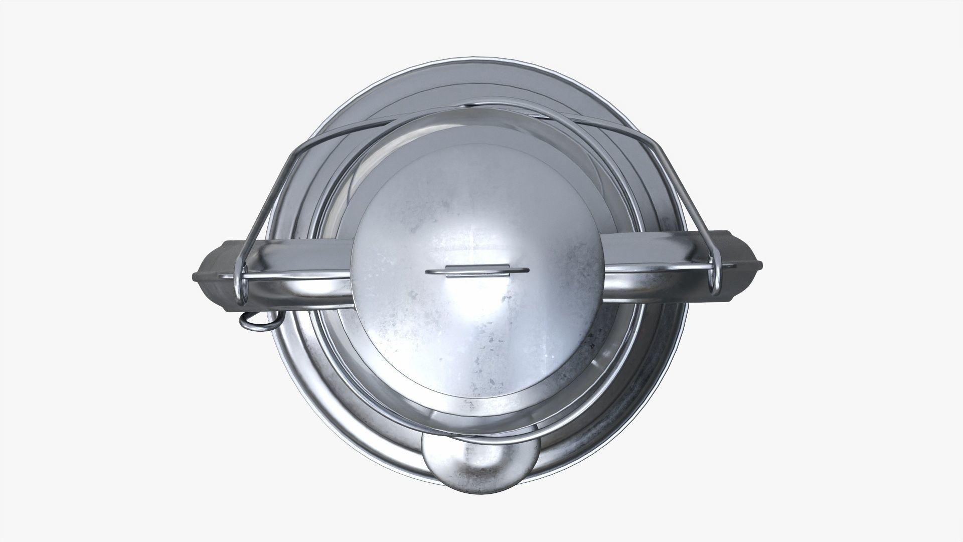 Old kerosene metal lamp 03 3D model_5