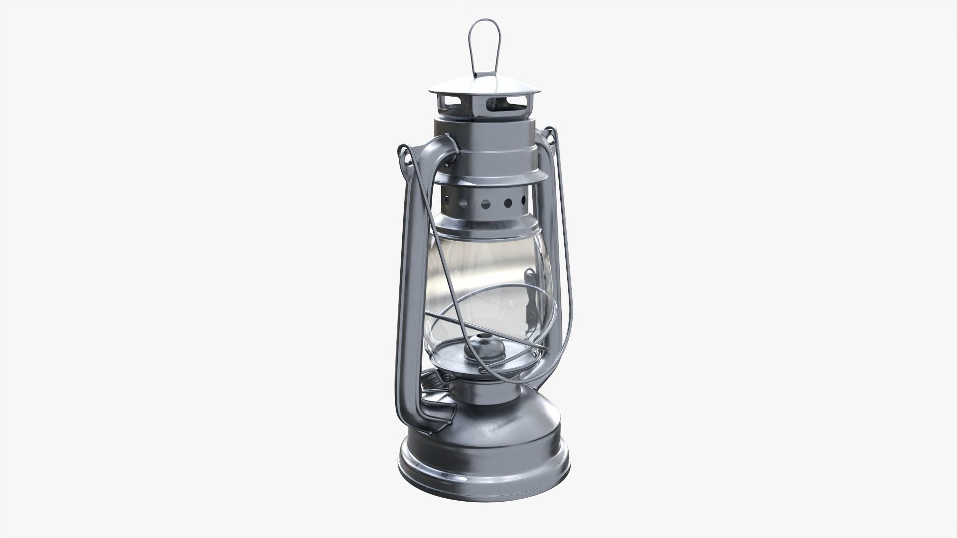 Old kerosene metal lamp 03 3D model_1