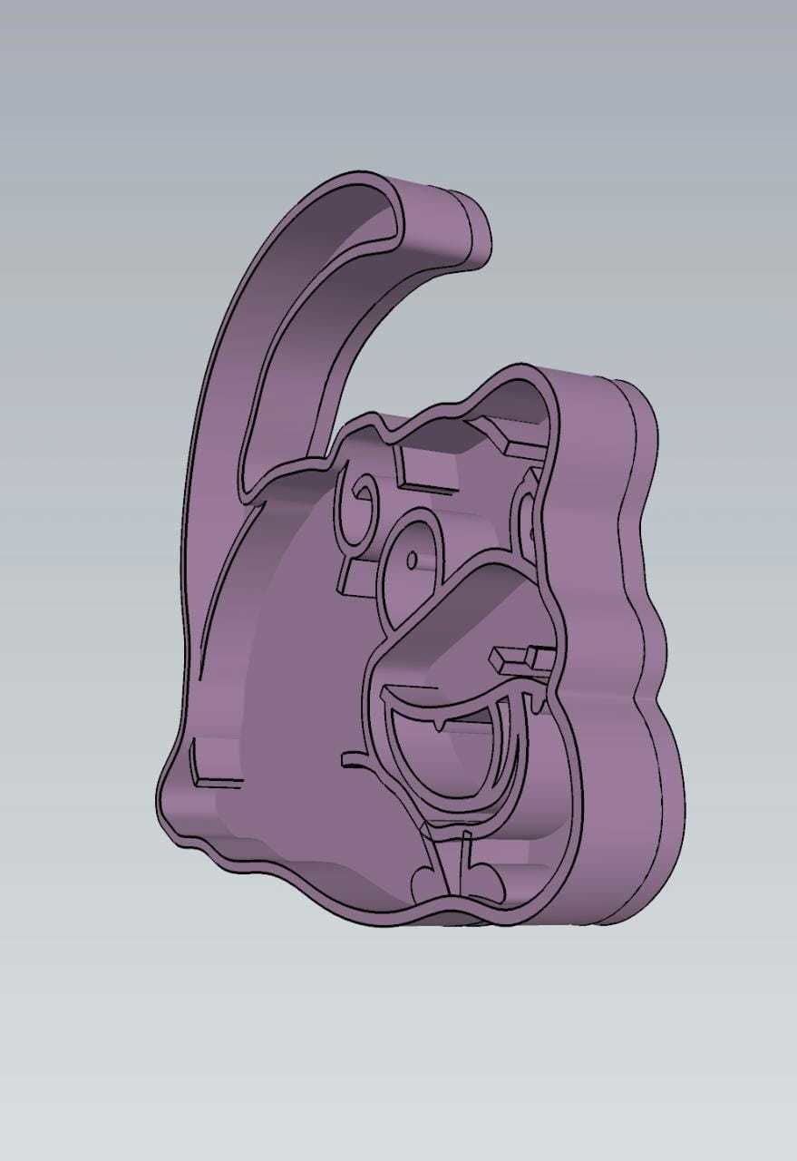 Pokemon Slowpoke Cookie Cutter Stamp Cake Decorating 3D model_3