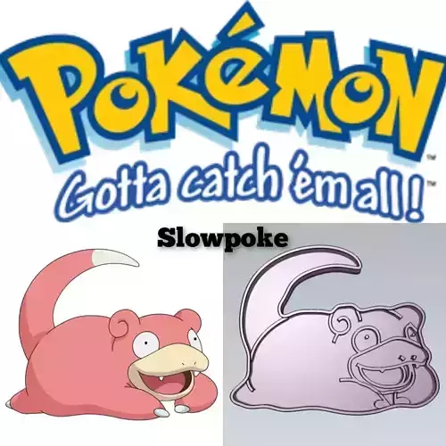 Pokemon Slowpoke Cookie Cutter Stamp Cake Decorating 3D model