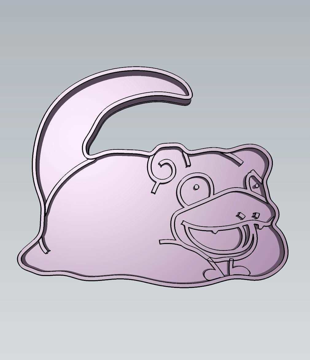 Pokemon Slowpoke Cookie Cutter Stamp Cake Decorating 3D model_1
