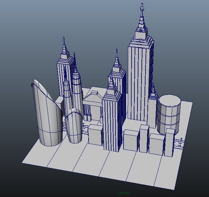 Sci-Fi Gaming City Exterior  Low-poly 3D model_5