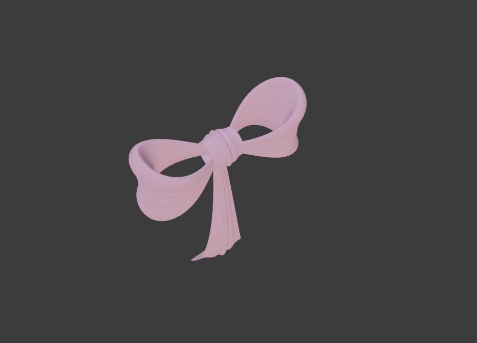 Sweet Bow Simple Design  3D model_1