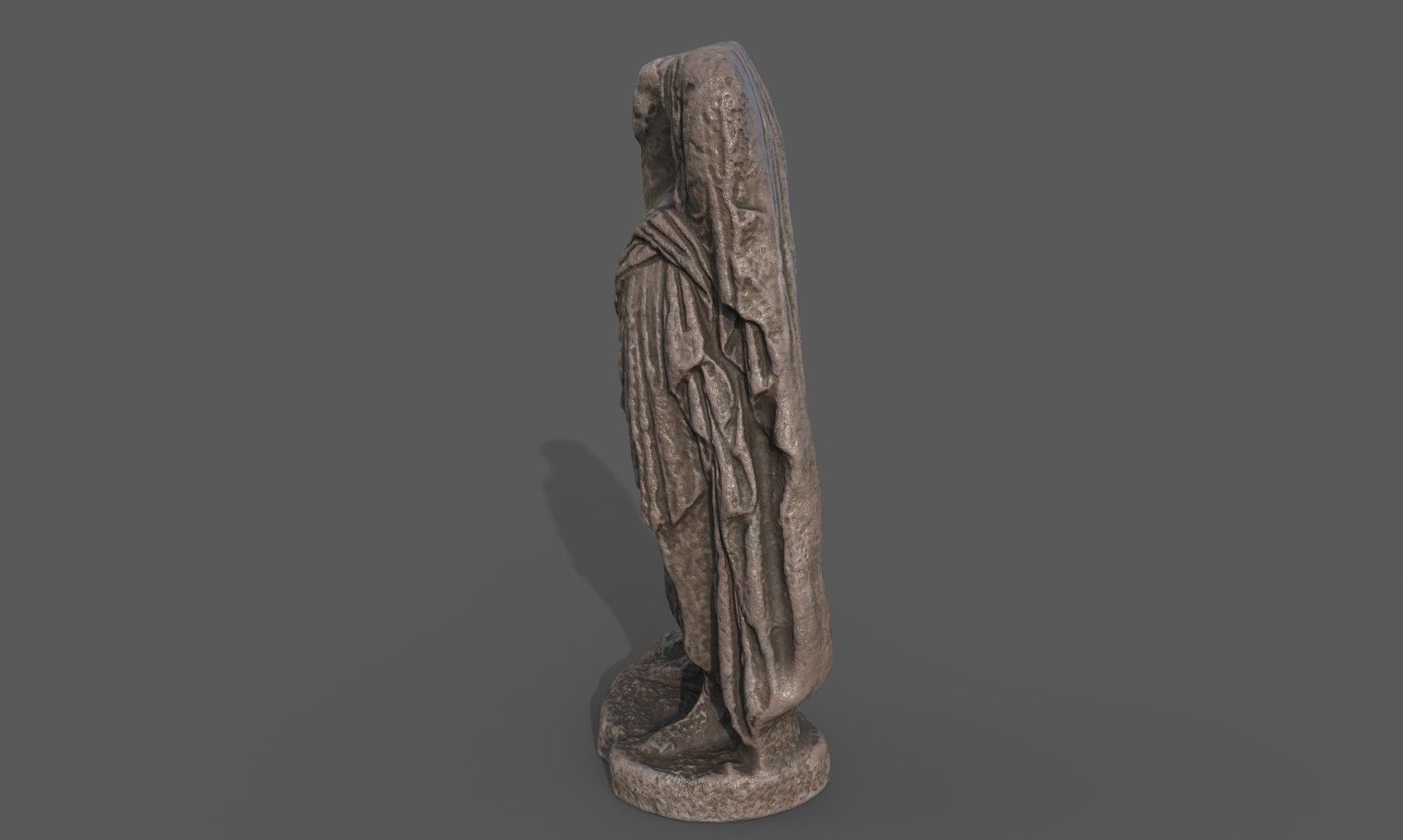 Statue of Female 3 Low-poly 3D model_4