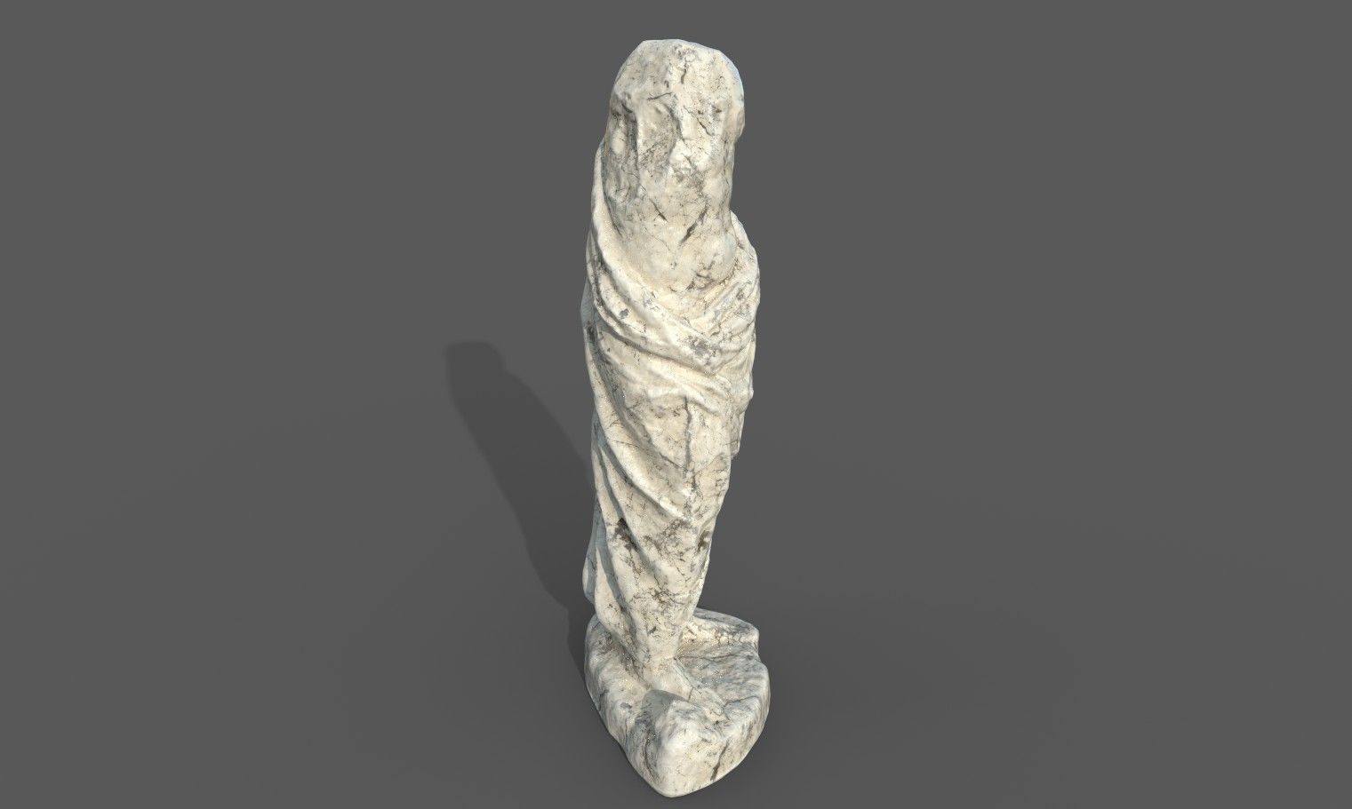 Statue of Female 3 Low-poly 3D model_13