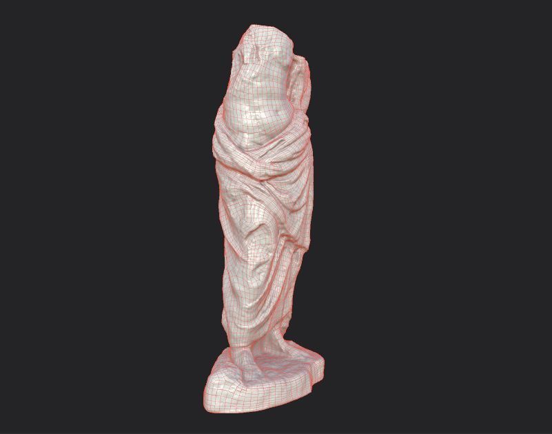 Statue of Female 3 Low-poly 3D model_25
