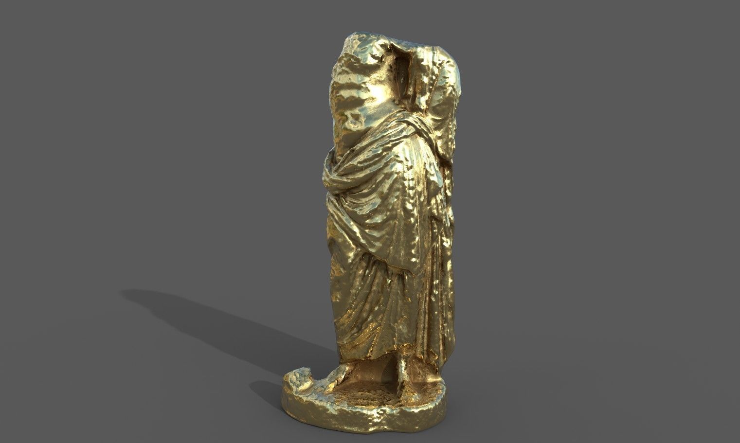 Statue of Female 3 Low-poly 3D model_19