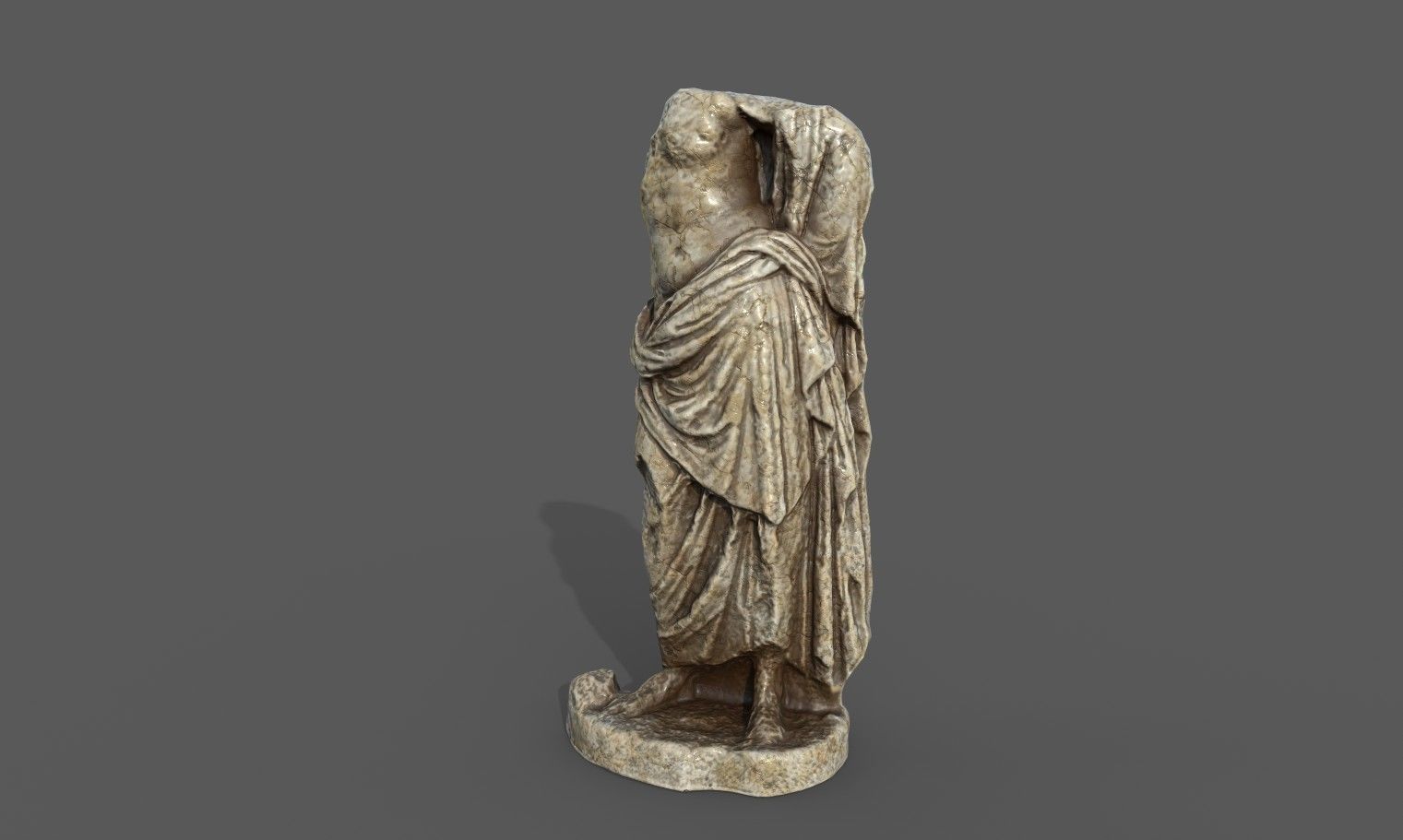 Statue of Female 3 Low-poly 3D model_9