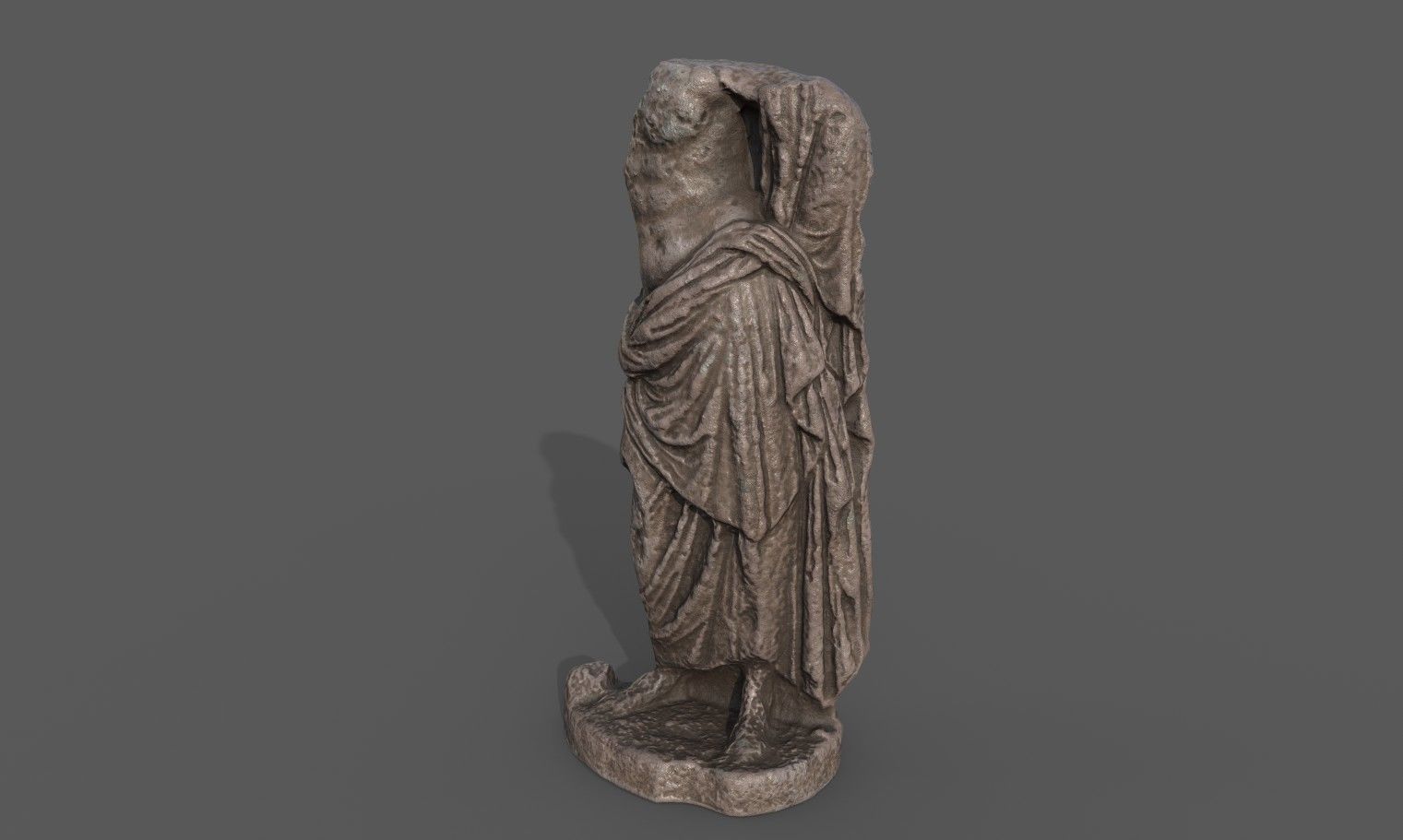 Statue of Female 3 Low-poly 3D model_3