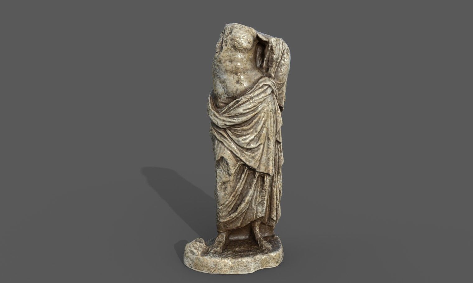 Statue of Female 3 Low-poly 3D model_8