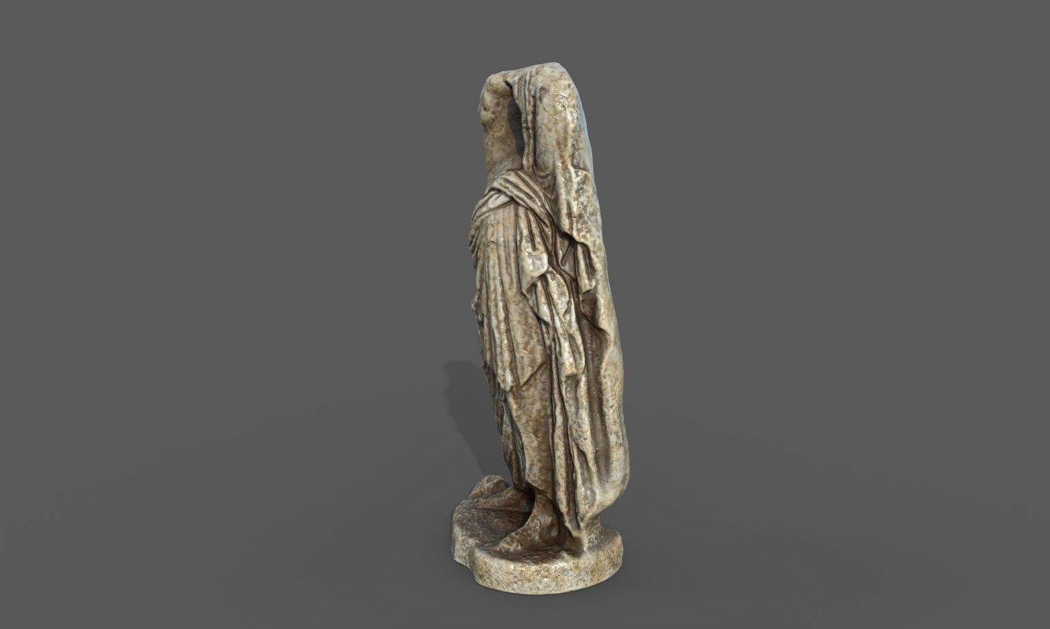 Statue of Female 3 Low-poly 3D model_10